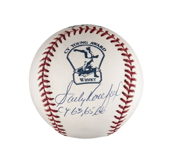 Sandy Koufax Signed & Inscribed Rawlings Cy Young Award Winner Baseball